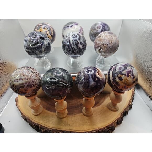 55mm To 65mm Natural Sphalerite Quartz Crystal W/wooden Stand 1 Each - Picture 6 of 12